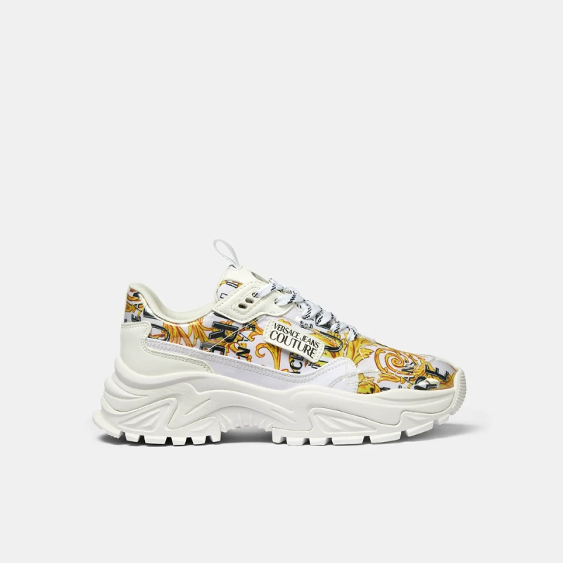 [Выбранная скидка] Versace Jeans Couture Мужские кэжуал-ботинки Dad Shoes Белые кроссовки