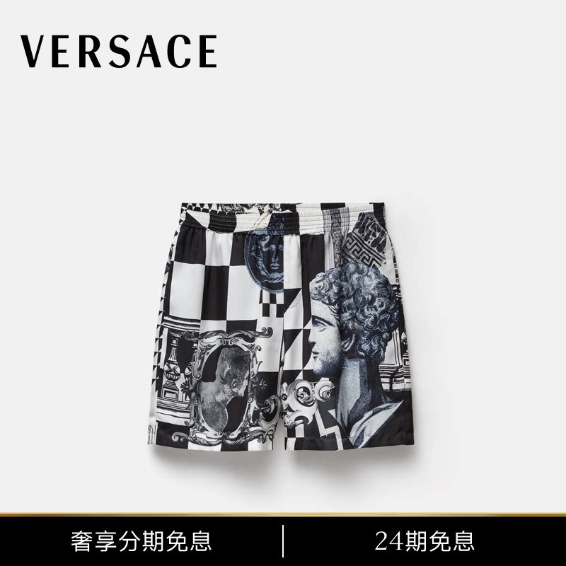[Same Style as the Show] Versace/Versace Men's Printed Silk Twill Shorts