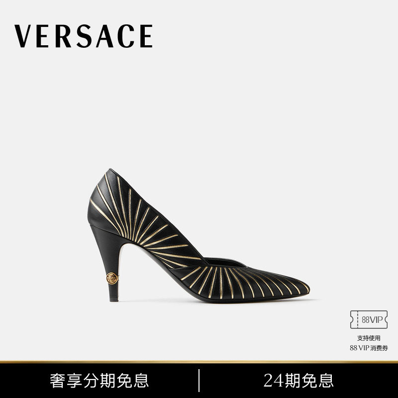 [New Products for Early Autumn] Versace/Versace Women's Gianni Metallic Leather High Heels