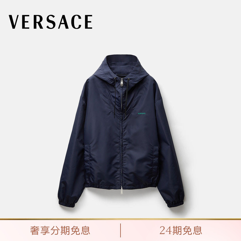 [New Products for Early Autumn] Versace/Versace Men's Embroidered Nylon Jacket