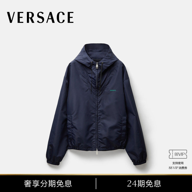 [New Products for Early Autumn] Versace/Versace Men's Embroidered Nylon Jacket