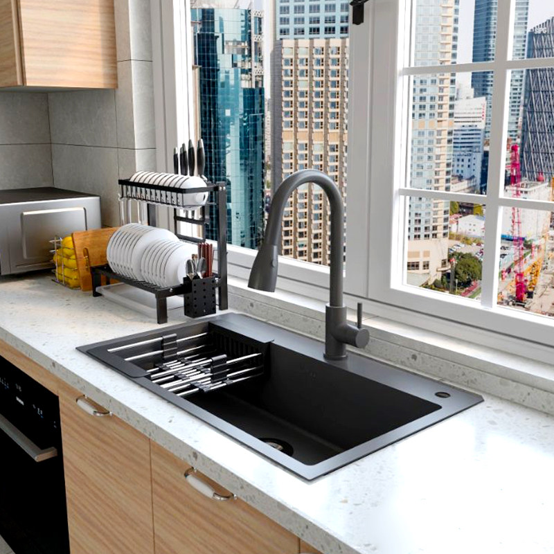 Moon Shadow 304 Stainless Steel Kitchen Sink Large Single Sink Nano Single Sink Home Wash Basin Handmade Double Sink Dishwashing Trough