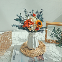 Dried flowers Real flower bouquet Natural air-dried pine cones eucalyptus leaves cotton home decoration Wheat ear light luxury living room decoration