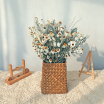 ins wind eternal flower Sunflower small daisies True flower Reed pine cones Light luxury ornaments Nordic decorative flower dried bouquet