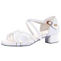 Professional childrens Latin dance shoes girls and childrens new soft-soled practice dance shoes new girls dance shoes white