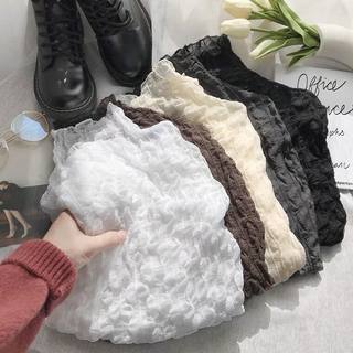 水波纹蕾丝打底衫秋款女装2022年新款内搭网纱紧身高领堆堆领上衣