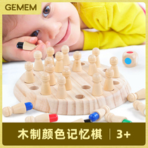 Solid Wood Memory Chess Children Puzzle Force Development Thinking Attentive Training Toy Baby Parent-child Interactive Desktop Game