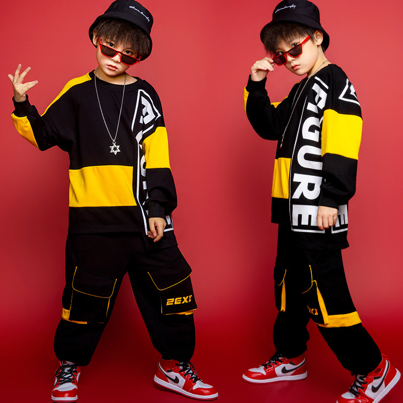 Children's performance clothes hip-hop suit boys hip-hop performance clothing tide clothing primary and secondary school students hiphop girls dance
