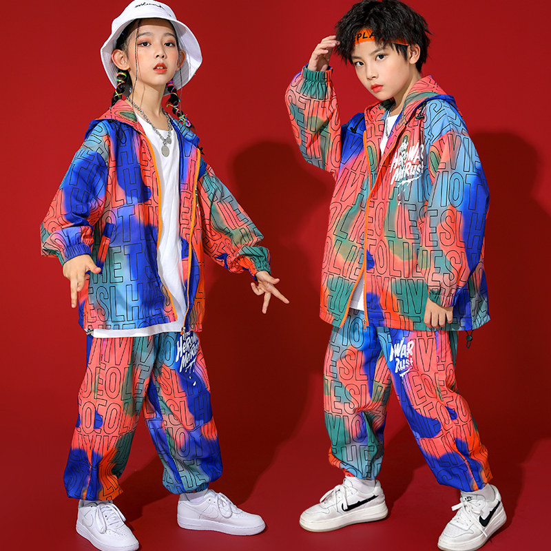 61 Children Act Out of Costume Street Dance Hip Hop Suit Boy Clothing Boy Performance Clothing Girl Boomer Boomer Elementary School Boomer