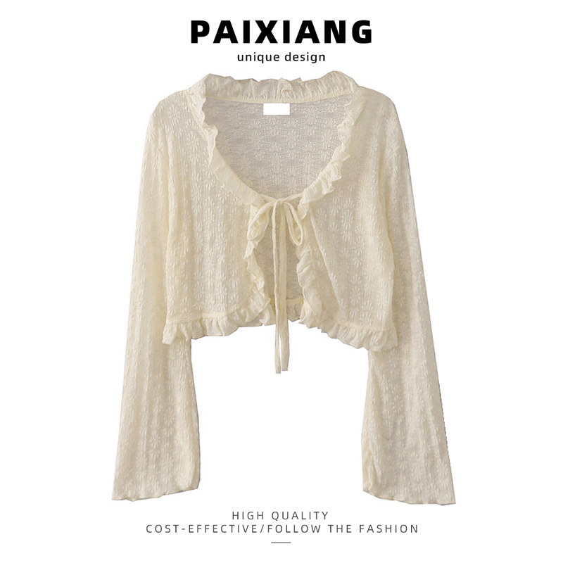 Paixiang/ Vacation Sun Protection Cover-Up for Women, Summer Dress Outerwear, Thin Summer Sheer Jacket, Thin Cardigan Shawl
