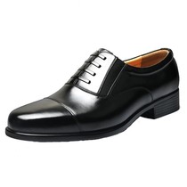 Leather shoes mens three-jointed toe formal casual shoes three-jointed spring and autumn low-top three-point leather shoes without lace-up leather shoes