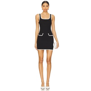 New winter product all the ways suspender dress black slim fit short skirt revolve niche