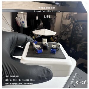 1/64 Scale Leisure Terrace Micro Scene Model Diorama Ornament Landscape Model Indoor Furniture Photography Dollhouse Scene