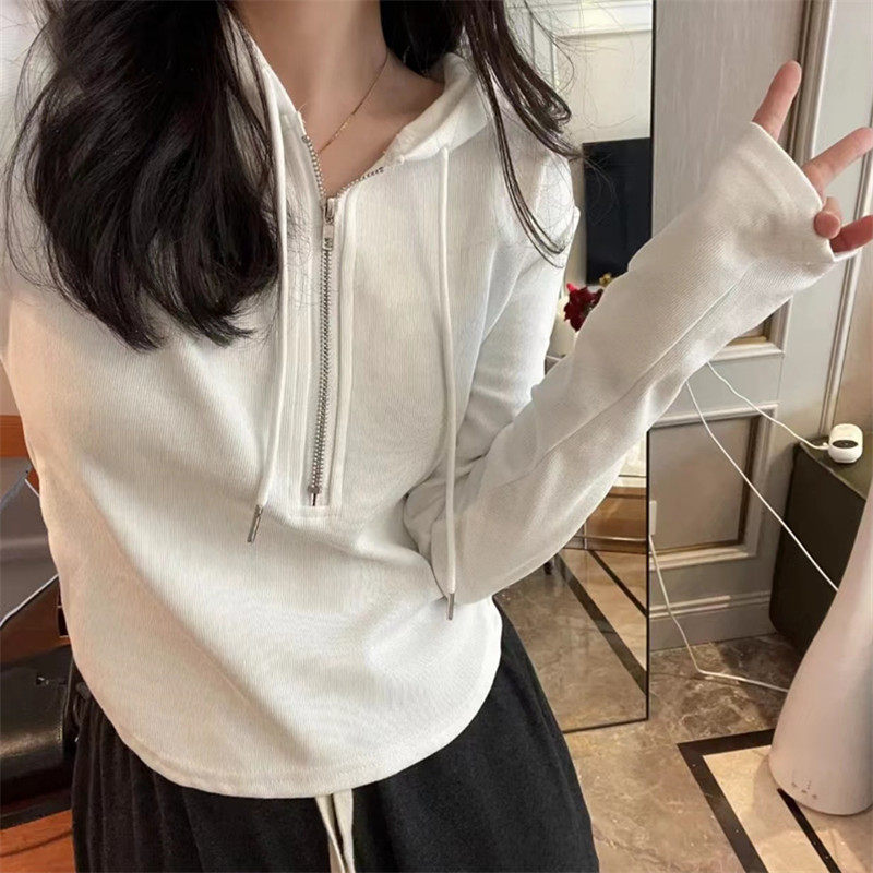 Spring and summer 2022 new design senses Weak chubby chain irregular even cap T-shirt woman 100 hitch slim cover tummy blouse