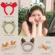 Autumn and winter face wash hairband for women 2024 new unisex hairband cartoon plush facial mask headband pressure hairpin