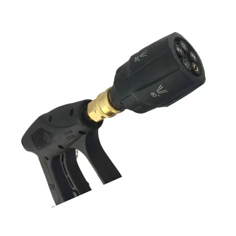 High-pressure car wash water gun 1 4 quick connector multi-function fan nozzle Lithium battery water gun five-in-one water column nozzle