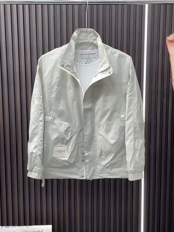 Spring Men's Stand-Up Collar Jacket Casual 2026 Fashion Trendy Korean Style Loose Versatile Workwear Simple Elegant Trendy Outfit