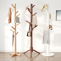 Solid wood floor-standing bedroom vertical simple dormitory coat rack home office pole bag rack triangle clothes rack
