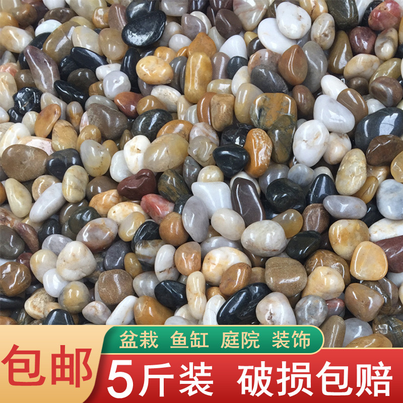 White rain stone tank bottom sand view stone pot floor stone decoration of natural pebble