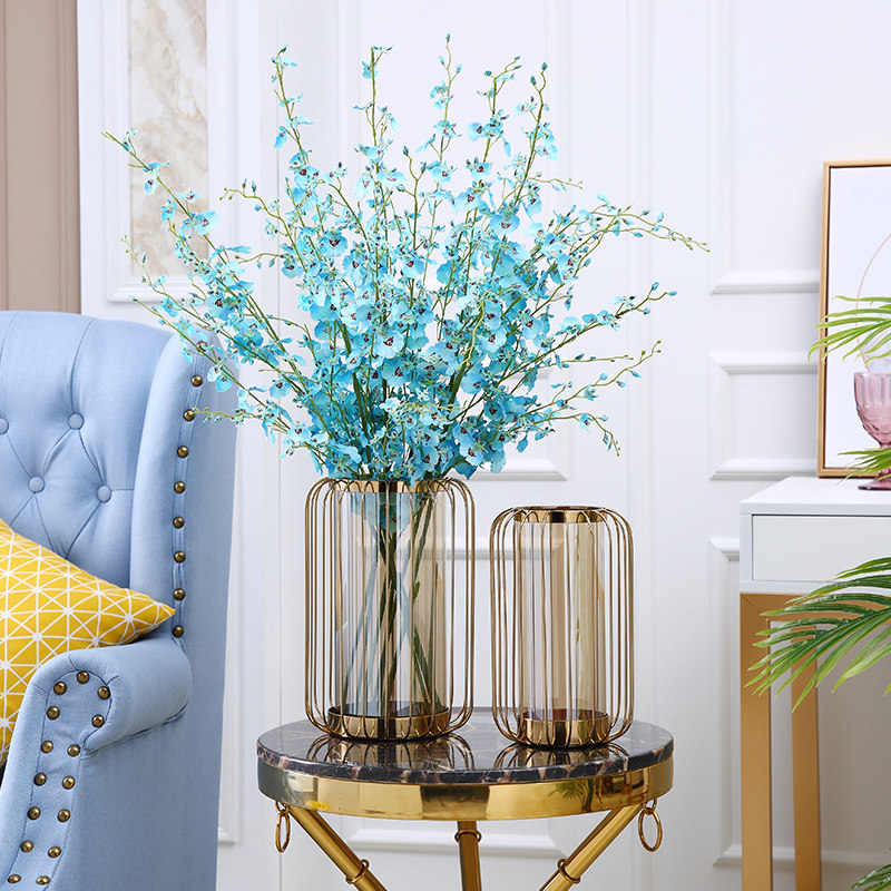 European-style light luxury Vase ornaments living room dry flower arrangement model room American dining table TV cabinet porch home accessories