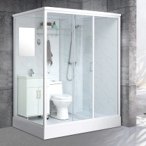 Integral shower room Household bathroom Integrated wet and dry separation bathroom Glass partition Bath room integrated toilet