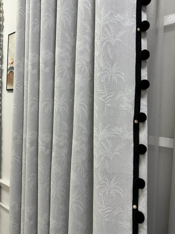 Highly Dust-Repellent Chenille Jacquard, Width 5-6- 7m , Height 2.7m , Perforated/Hooked, Minor Flaws