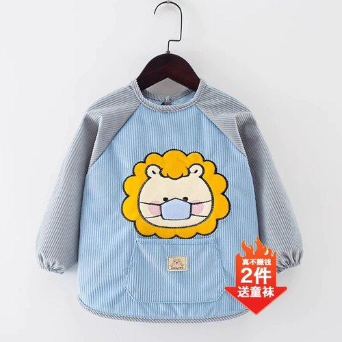 Детский демисезонный нагрудник, водонепроницаемое термобелье, фартук для еды, анти-грязь, сзади на завязках