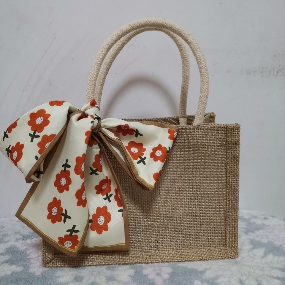 Coarse Hemp Shopping Bag Linen Bags Handbags Snacks Eco-friendly Lunches With Cashier Bag Shopping Bags Custom LOGO