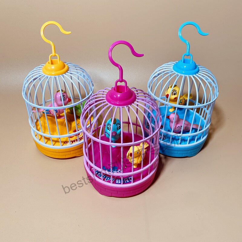 Voice-controlled sensing birds children's electric pet toy simulation bird cage will move to speak parrot