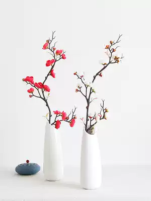 Simulation plum blossom branch peach blossom floor-to-ceiling plum Chinese New Year living room TV cabinet Home decoration fake flower dried flower ornaments