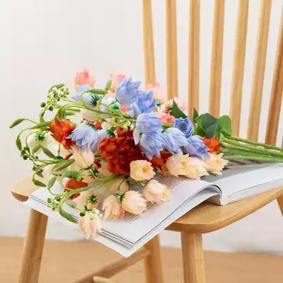 Simulated bells and Phoenix simple fake flower wedding flower art home living room decoration photography ancient style photo props