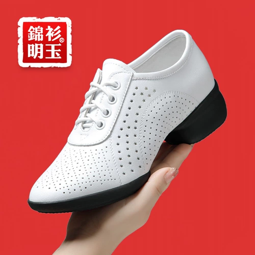 Обувь, туфли, белые танцующие сапоги, мягкая подошва, из натуральной кожи