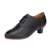 Genuine leather Latin dance shoes for women adult medium-heeled high-heeled soft-soled sailor square dancer shoes social dance shoes dancing shoes