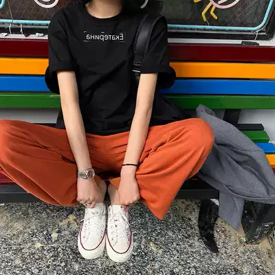 Korean 2021 spring/summer cotton short sleeve T-shirt ladies loose simple base shirt design sense female letter top tide