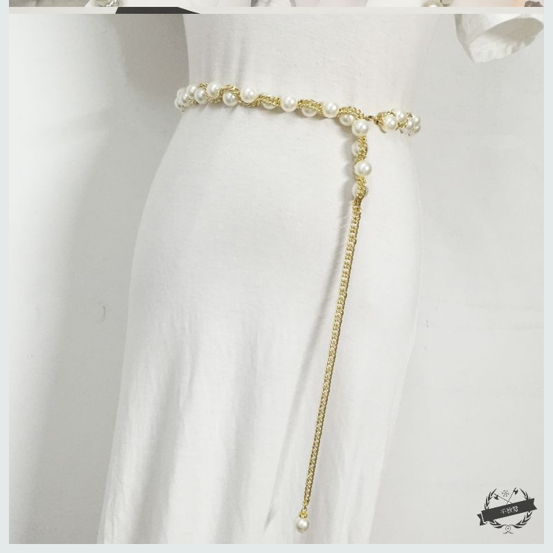 Waist chain with sweater Women's autumn and winter thin waist belt decoration net red wild adjustable dress accessories Korean fashion