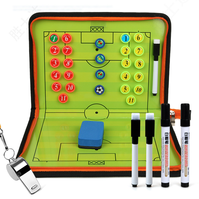 Zipper bag football tactical board coach teaching supplies equipment magnetic erasable command board explanation board tactical book