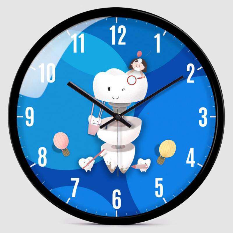 Dental Clinic Clock Children's Hospital Watch Cartoon Teeth Watch Living Room Modern Creative Art Silent Customization