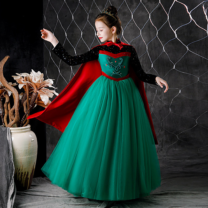 Ice and Snow Edge Ana Princess Dresses Girls Esha Elisa Princess Eisha Love to Dress Spring Autumn Children to Serve Summer