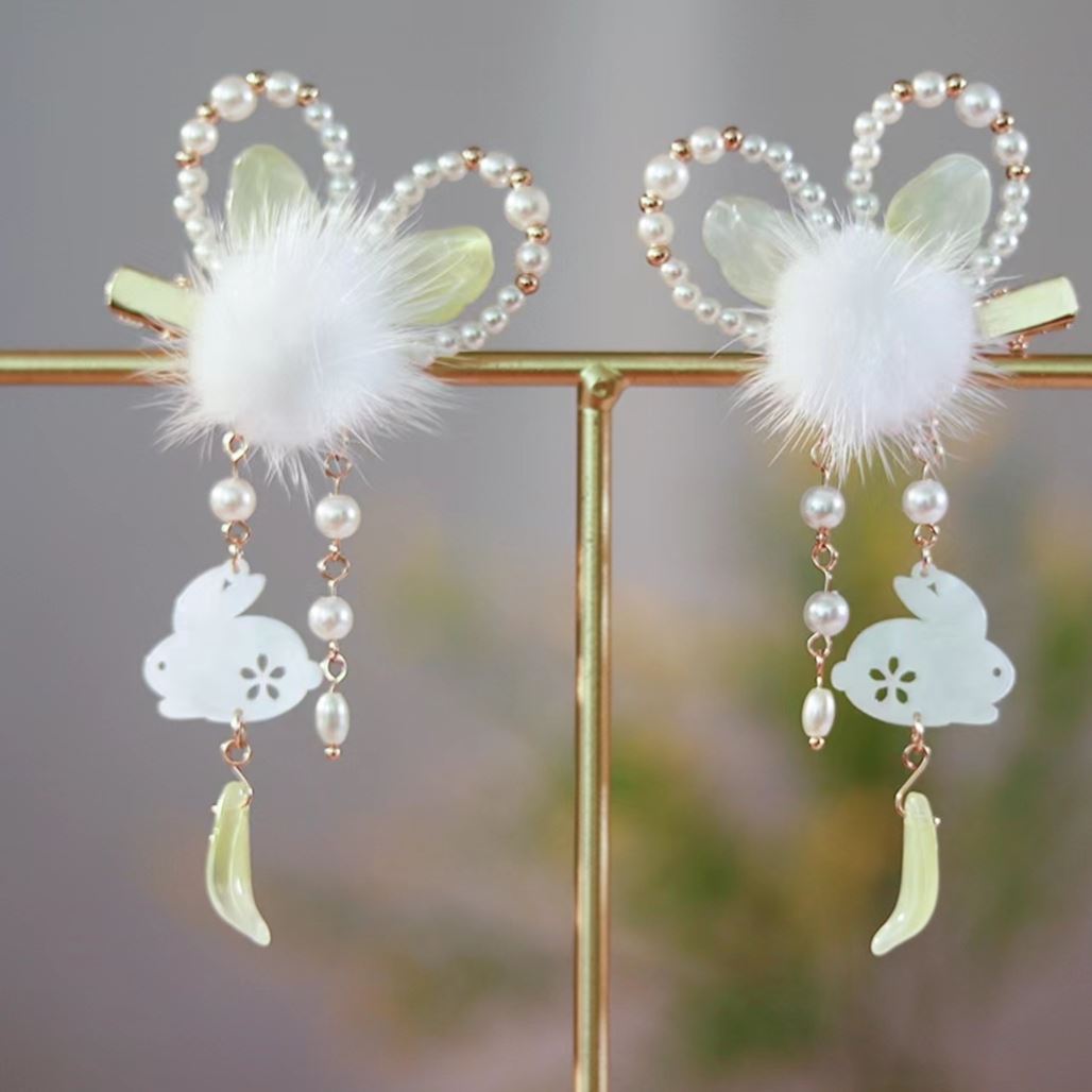 images 0:Paleolate hairwear children's bunny ears with hair follicle plush ball vs. jewelry corset