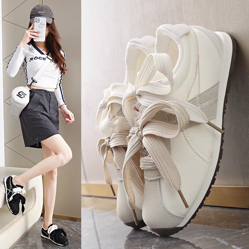 Niche Ballet-Style Student Training Shoes for Women, 2025 Winter New Breathable Pink Sneakers, Maternity Sports Cloth Shoes