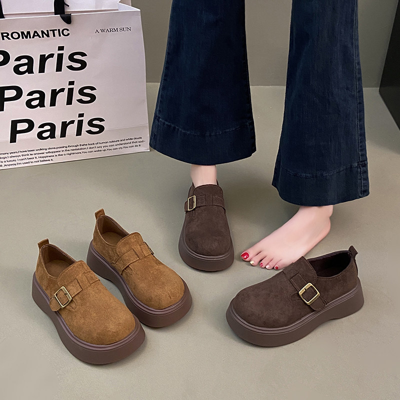 Thick-Soled Height-Increasing Birkenstock Shoes for Women, 2025 Winter New Style, Slip-On Retro Birkenstock Shoes, Casual Loafers