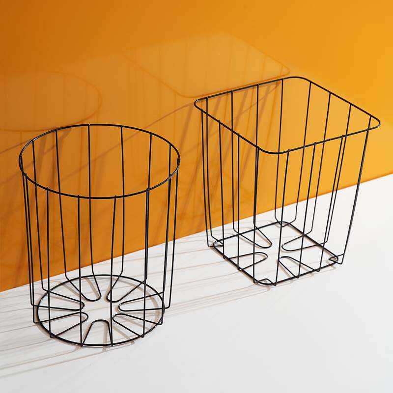 2021 New Nordic Wind Iron Art Hollowed-out Bins Home Living Room Trash Toilet Metal Trash Cans-Taobao