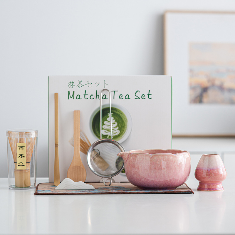 Japanese Imported Matcha Bowl, Kiln-Fired Matcha Tea Set, Song Dynasty Tea Tools, Tea Whisk, Matcha Brush, 8-Piece Set