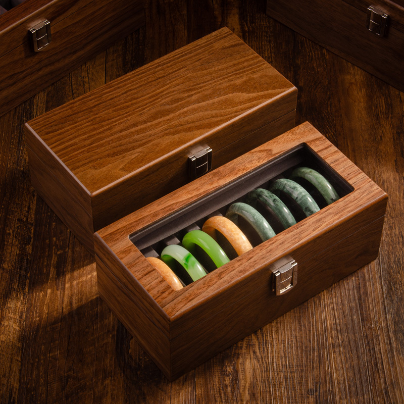 Walnut Wood Bracelet Storage Box for Home Use, High-End Gold and Jade Bracelet, Jadeite Bracelet Organizer, Display and Collection Box Walnut Wood Bracelet Storage Box for Home Use, High-End Gold and Jade Bracelet, Jadeite Bracelet Organizer, Display and Collection Box