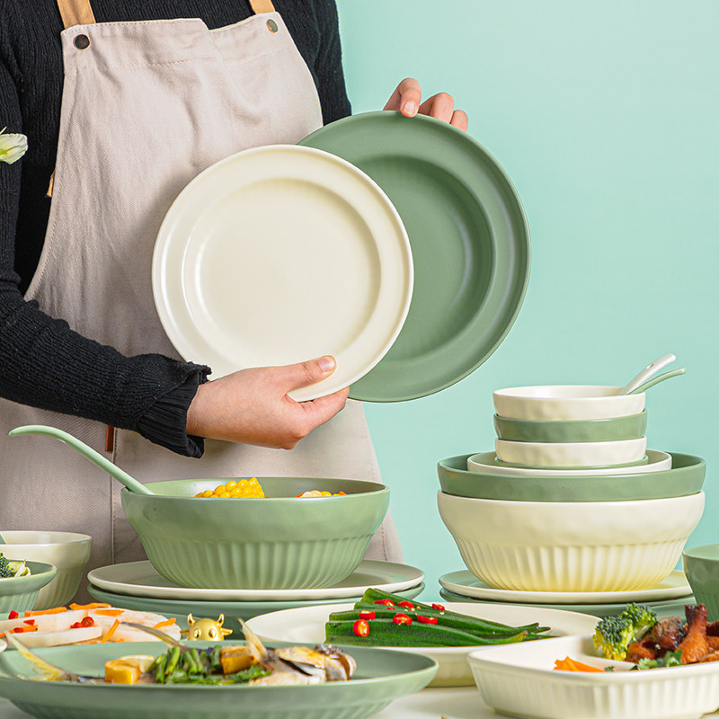 Nordic Bowl suit Home Inwind ceramic Bowl Tray Composition Ceremony Sensuo Gift Box Light Lavish Cutlery Sets