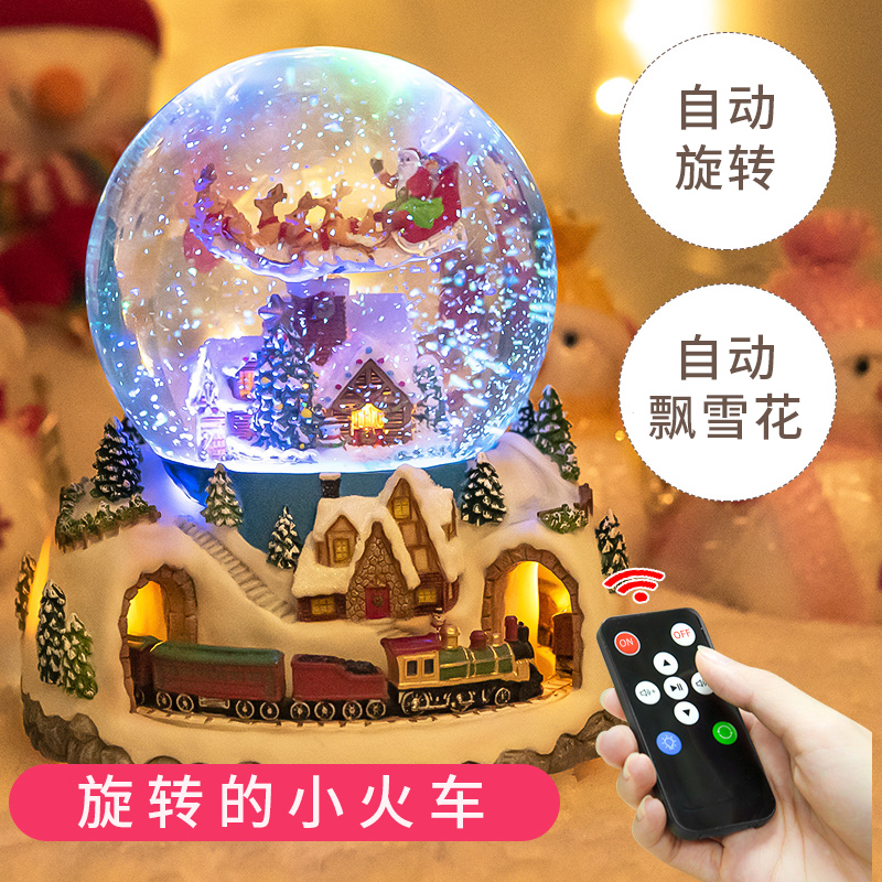 Christmas Water Crystal Ball Music Box Christmas Water Crystal Ball Snow Christmas Music Box Christmas Christmas Eight Soundbox-Taobao