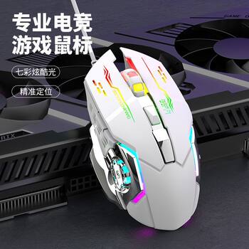 Professional E-Sports Gaming Business Office Mouse Wired Cool Light with Seven Colors, Precise Positioning, USB Interface, Universal