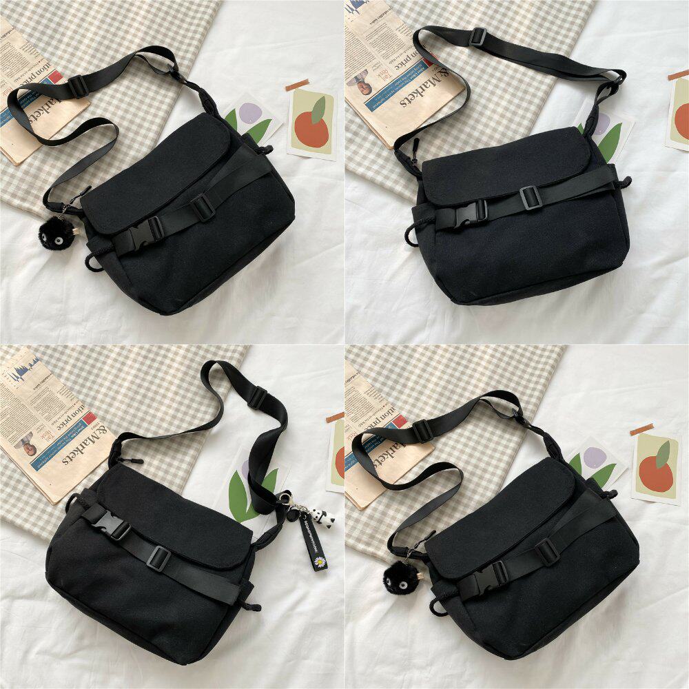 Canvas Single Shoulder Bag 2022 Tide Skew Satchel Pins Fashion Han Edition Brief Autumn Student Class Bag Lady Bag Bag