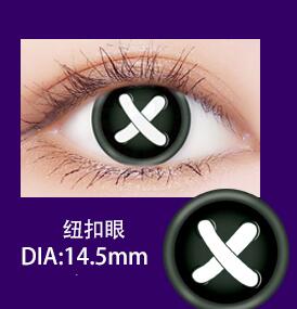 Button Loopcosplay Halloween Beautiful pupil vampire All white Zombies fluorescence eye Button blue purple Gauze contact lenses tj