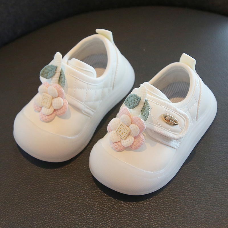 Весенне-осенняя кожаная обувь для маленьких девочек, детская обувь для малышей на мягкой подошве, обувь принцессы для маленьких девочек 1-2 лет, две хлопчатобумажные туфли